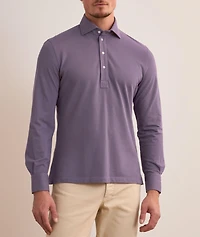 Cotton Piqué Long-Sleeve Polo