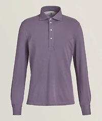 Cotton Piqué Long-Sleeve Polo