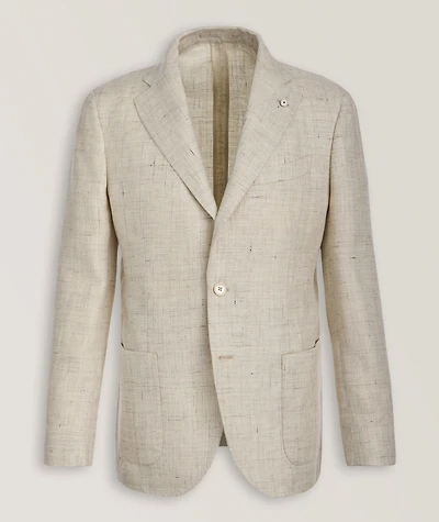 Mélange Linen-Wool Sport Jacket