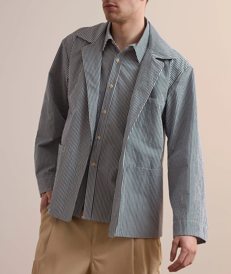 Layered Pinstripe Jacket
