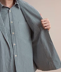 Layered Pinstripe Jacket