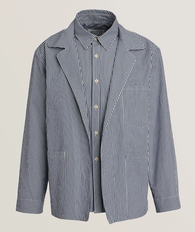 Layered Pinstripe Jacket