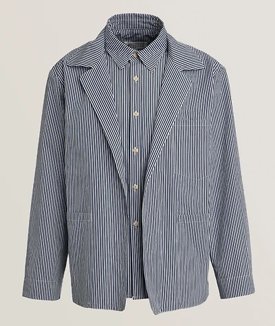 Layered Pinstripe Jacket