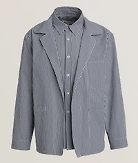 Layered Pinstripe Jacket