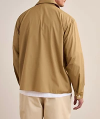Cotton Poplin Zip-Up Overshirt