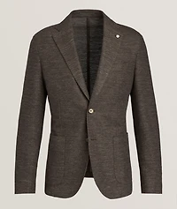 Woven Mélange Cotton-Linen Sport Jacket