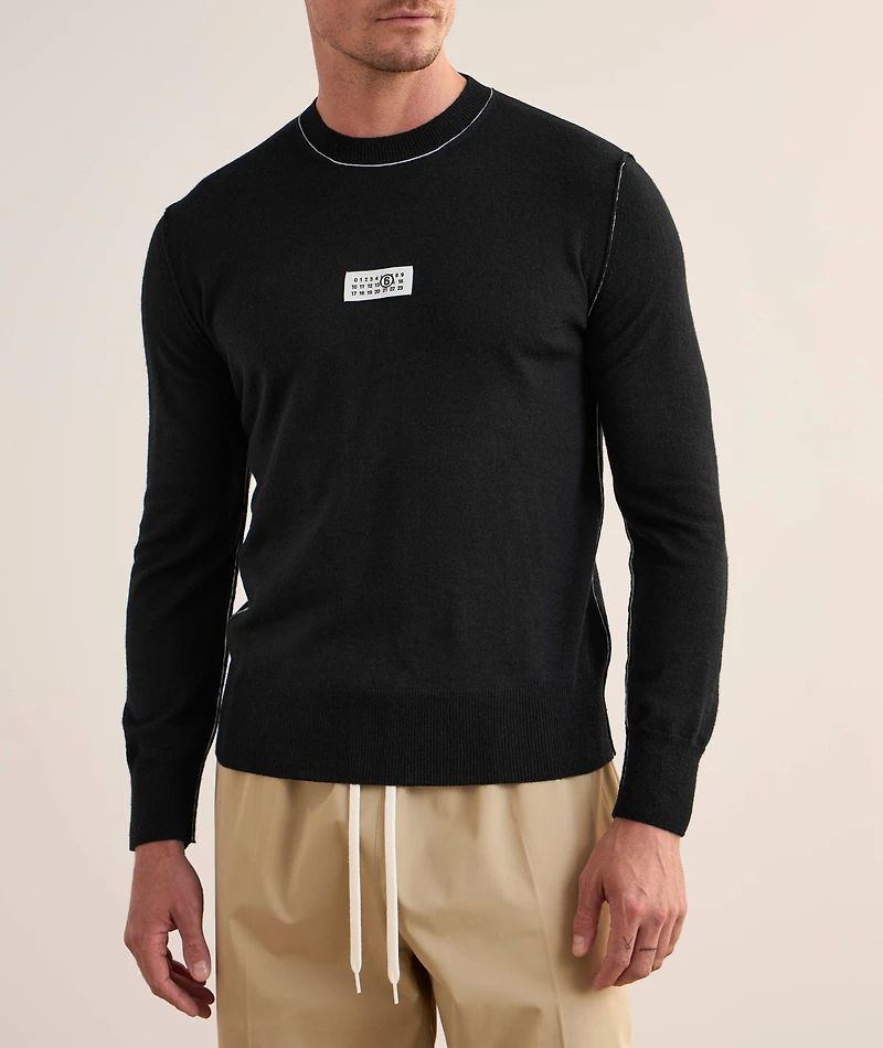Contrast Tipped Virgin Wool-Blend Sweater