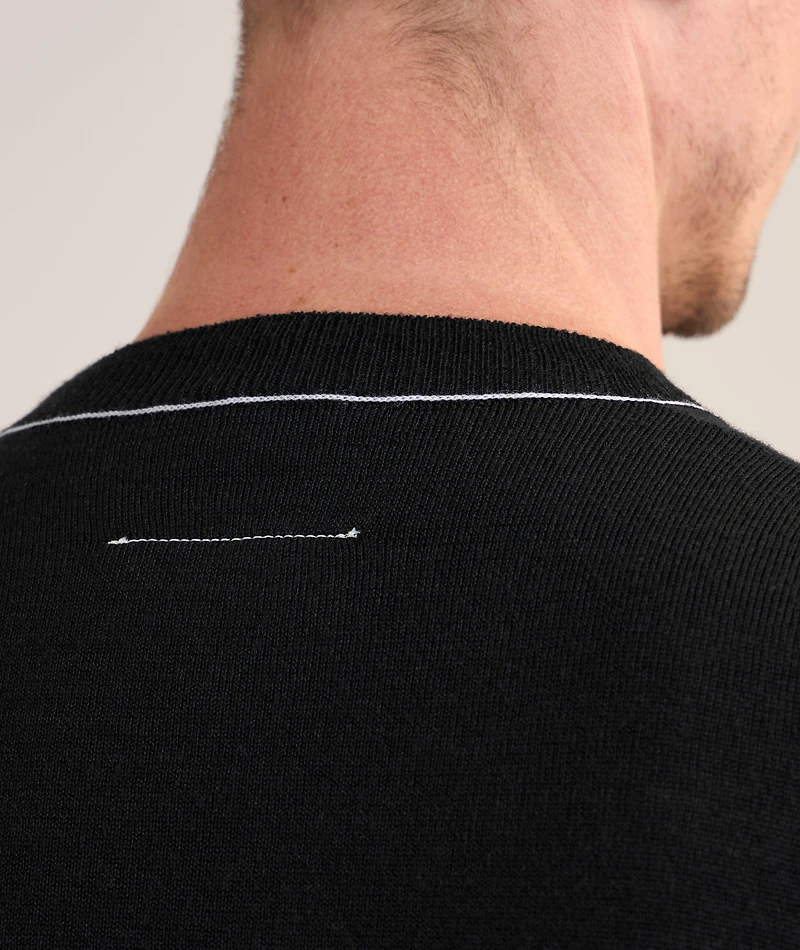 Contrast Tipped Virgin Wool-Blend Sweater
