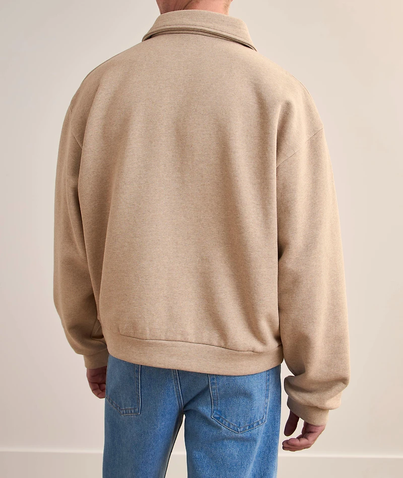 Embroidered Cotton-Blend Polo Sweatshirt