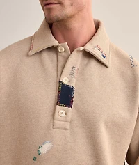 Embroidered Cotton-Blend Polo Sweatshirt