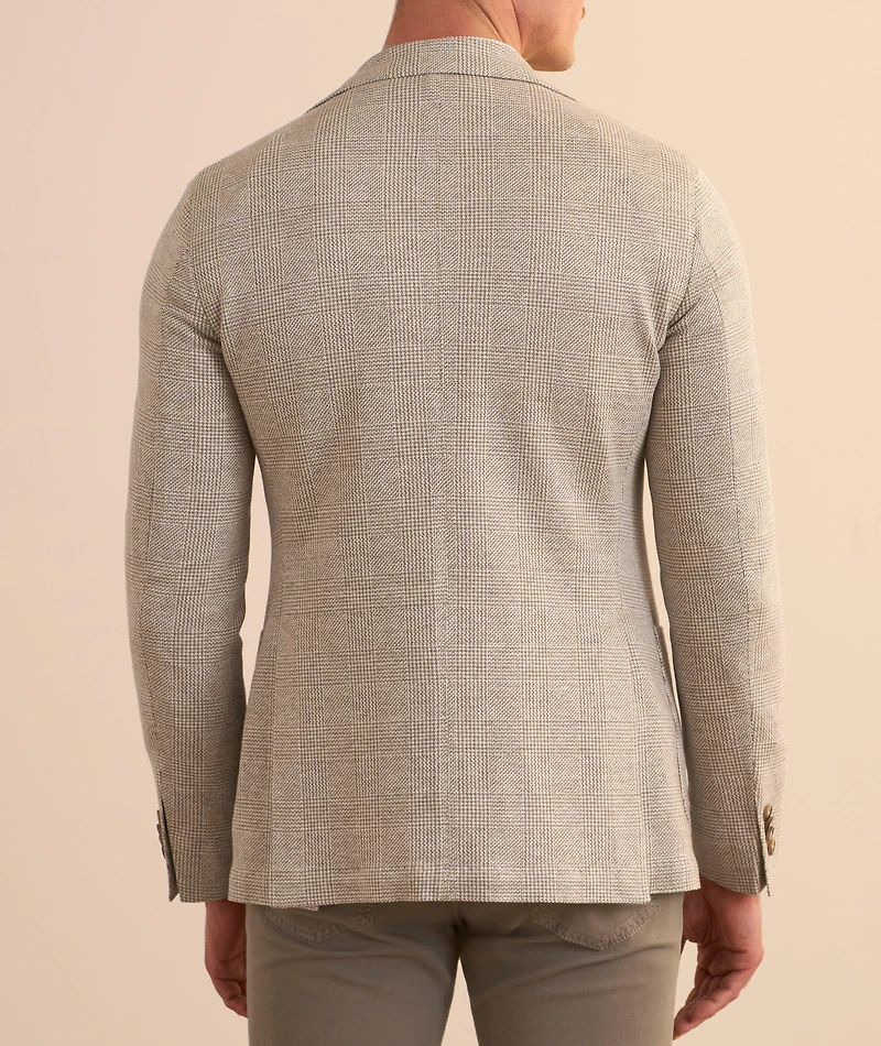 Houndstooth Cotton-Linen Sport Jacket