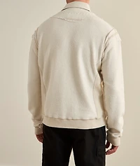 Distressed Effect Appliqué Polo Sweatshirt
