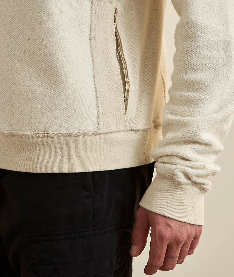 Distressed Effect Appliqué Polo Sweatshirt