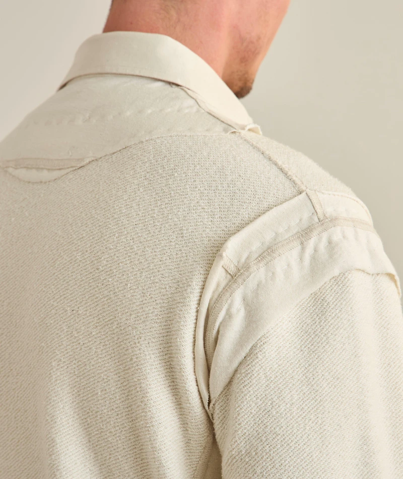 Distressed Effect Appliqué Polo Sweatshirt