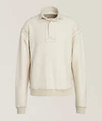 Distressed Effect Appliqué Polo Sweatshirt