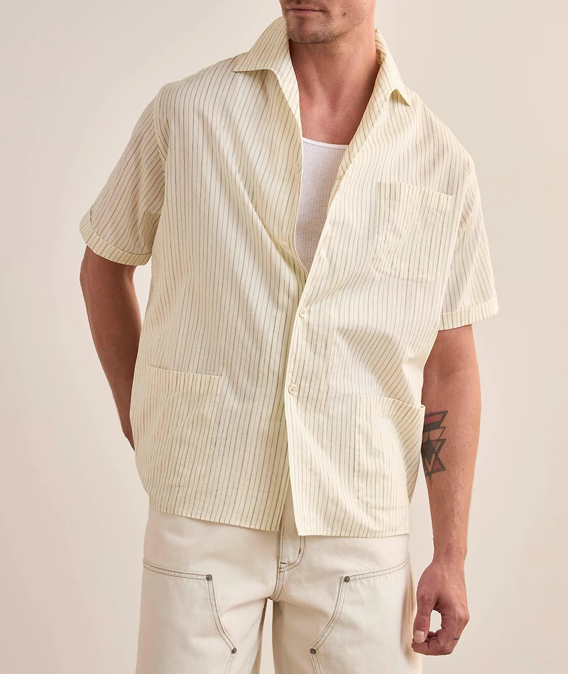 Striped Cotton-Silk Camp Shirt
