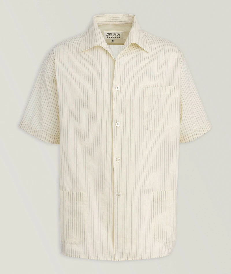 Striped Cotton-Silk Camp Shirt