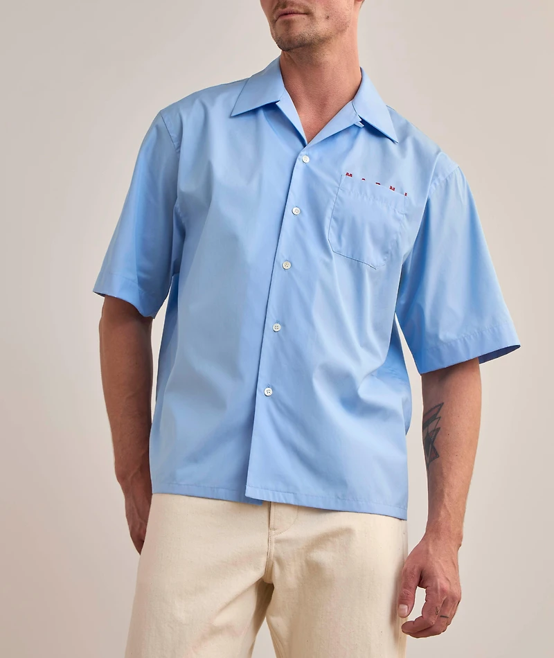Logo Pocket Cotton Camp Shirt