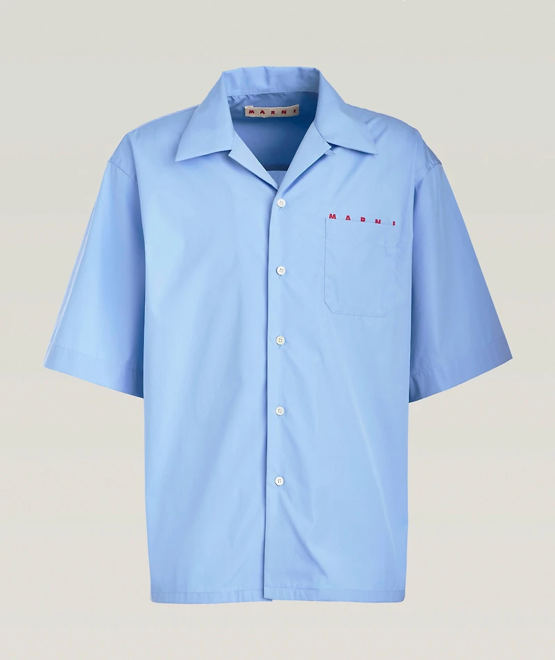 Logo Pocket Cotton Camp Shirt