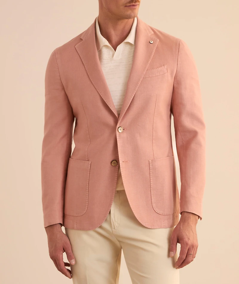 Herringbone Linen-Cotton Sport Jacket