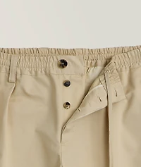 Croppped Cotton Gabardine Drawstring Pants