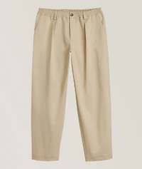 Croppped Cotton Gabardine Drawstring Pants