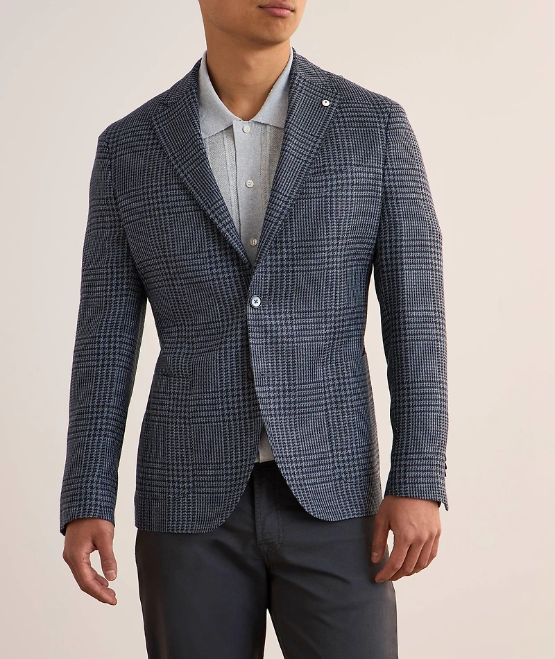 Houndstooth Wool-Blend Sport Jacket