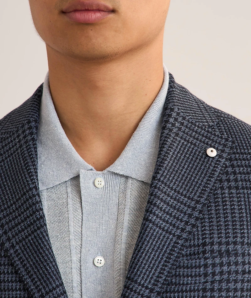 Houndstooth Wool-Blend Sport Jacket