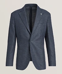 Houndstooth Wool-Blend Sport Jacket