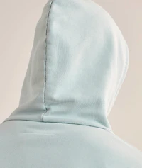 Logo Label Cotton Hooded Sweatshirt