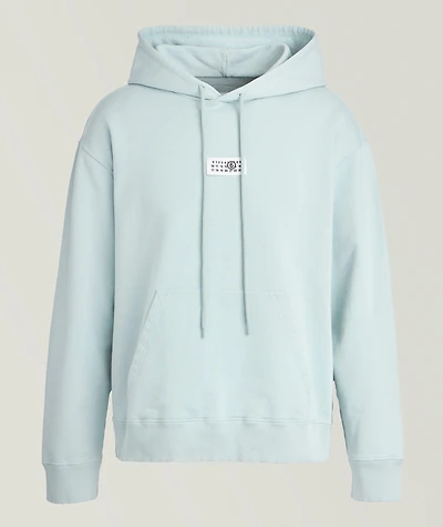 Logo Label Cotton Hooded Sweatshirt