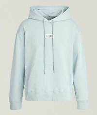 Logo Label Cotton Hooded Sweatshirt