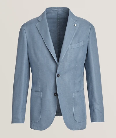 Linen-Cotton Herringbone Sport Jacket