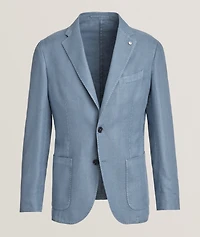 Linen-Cotton Herringbone Sport Jacket