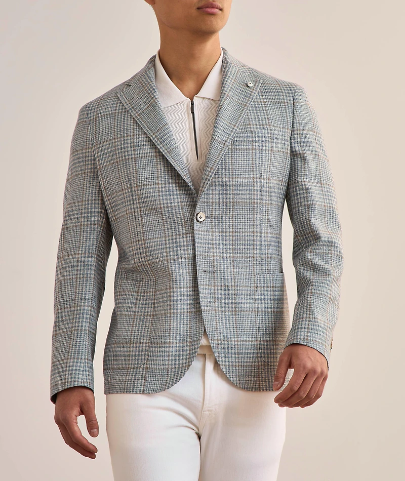 Plaid Silk-Wool Sport Jacket