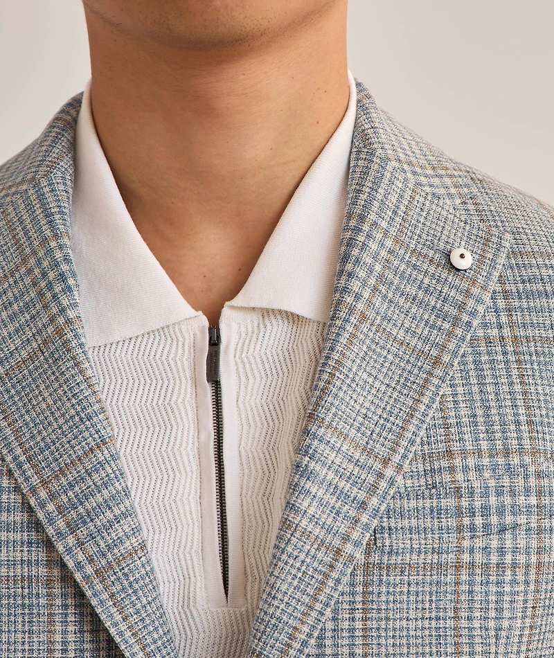 Plaid Silk-Wool Sport Jacket