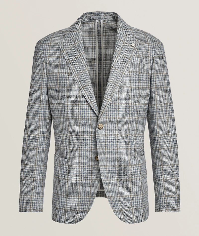 Plaid Silk-Wool Sport Jacket