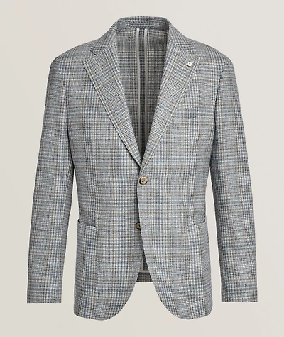 Plaid Silk-Wool Sport Jacket