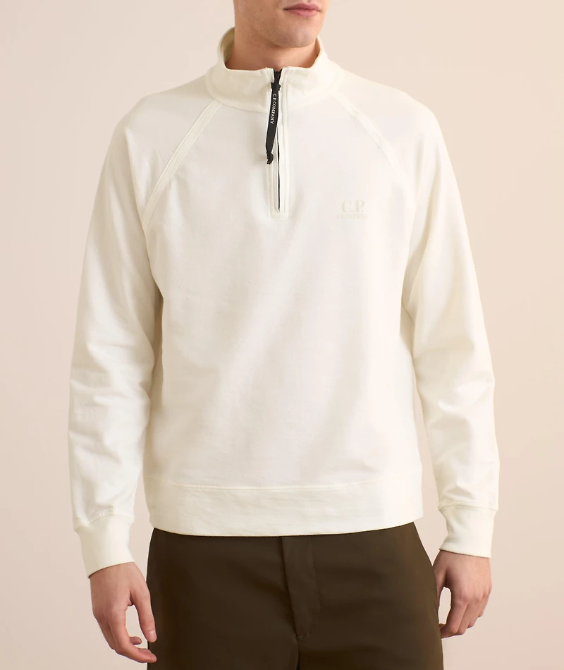 Fleece Cotton Quarter-Zip Sweater