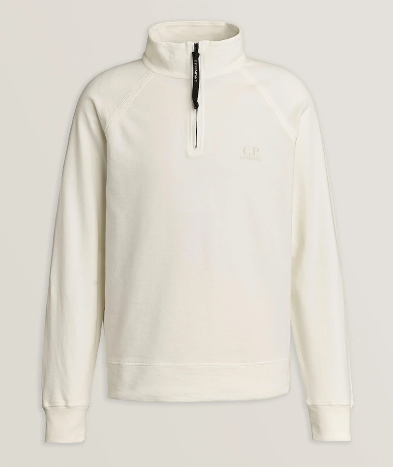 Fleece Cotton Quarter-Zip Sweater