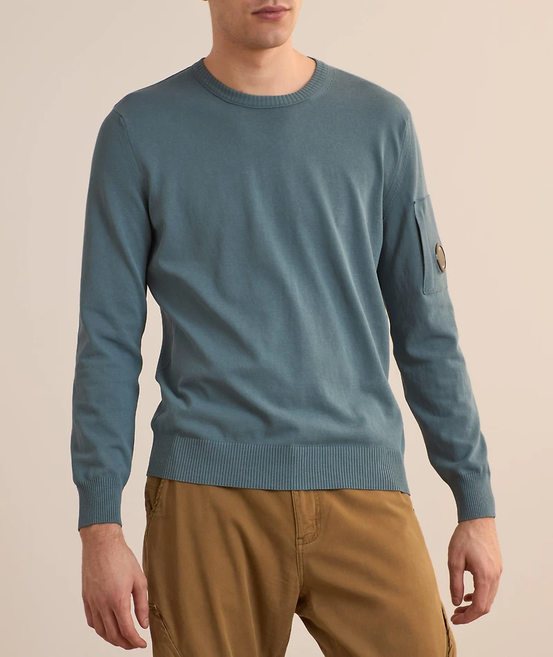 Cotton Crepe Knit Sweater
