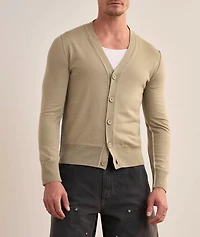 Contrast Tipped Virgin Wool-Blend Cardigan