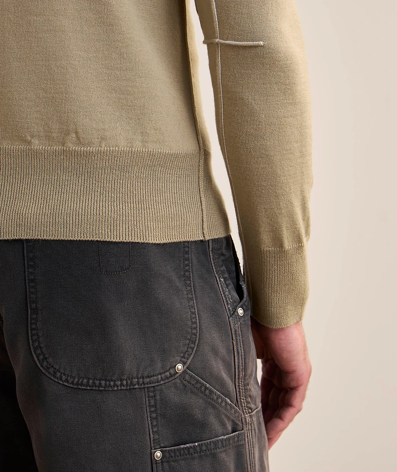 Contrast Tipped Virgin Wool-Blend Cardigan
