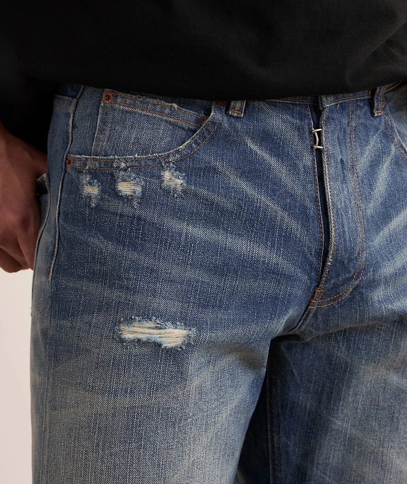 Straight Leg Distressed Jeans