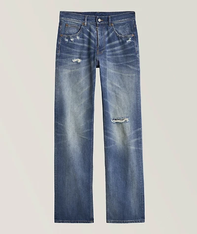 Straight Leg Distressed Jeans