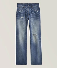 Straight Leg Distressed Jeans