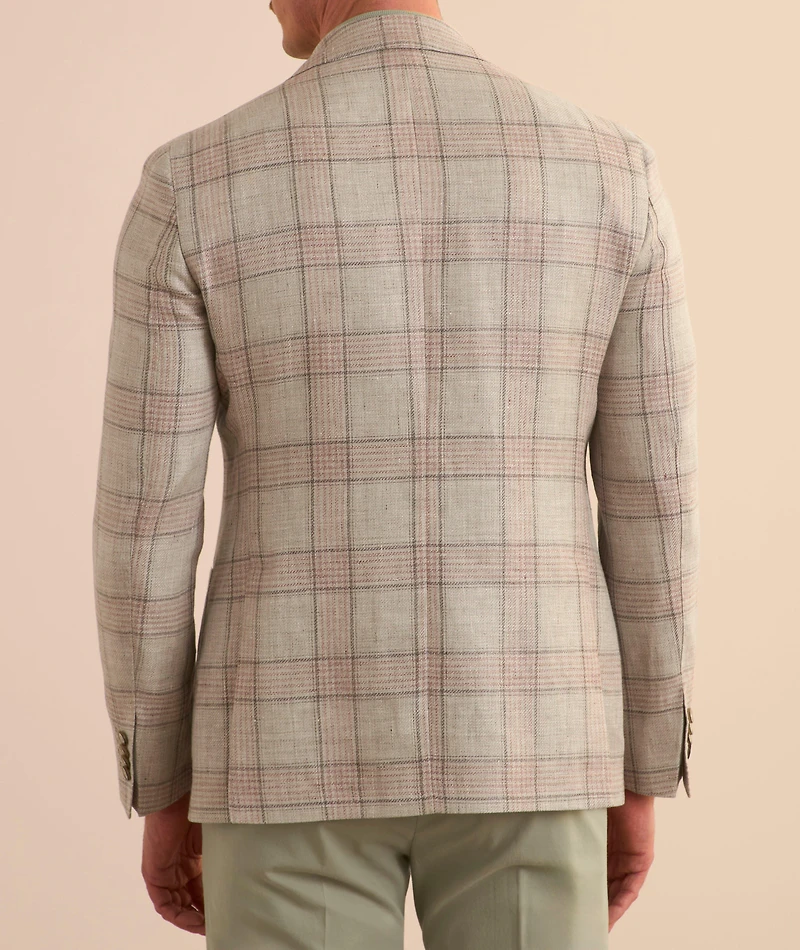 Check Linen-Wool Sport Jacket