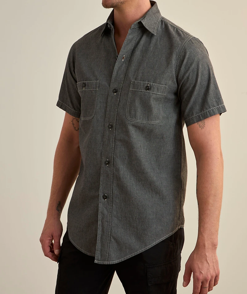 Back Stitch Cotton Denim Shirt