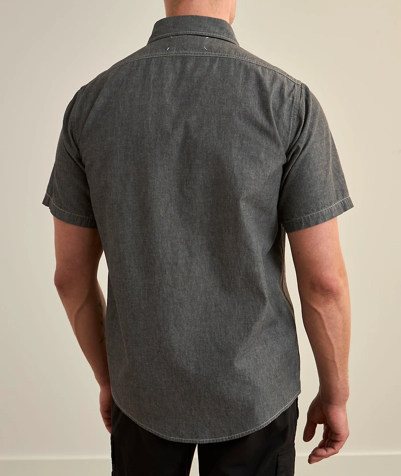 Back Stitch Cotton Denim Shirt