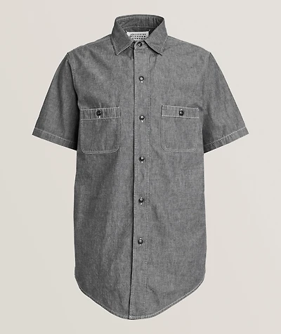 Back Stitch Cotton Denim Shirt